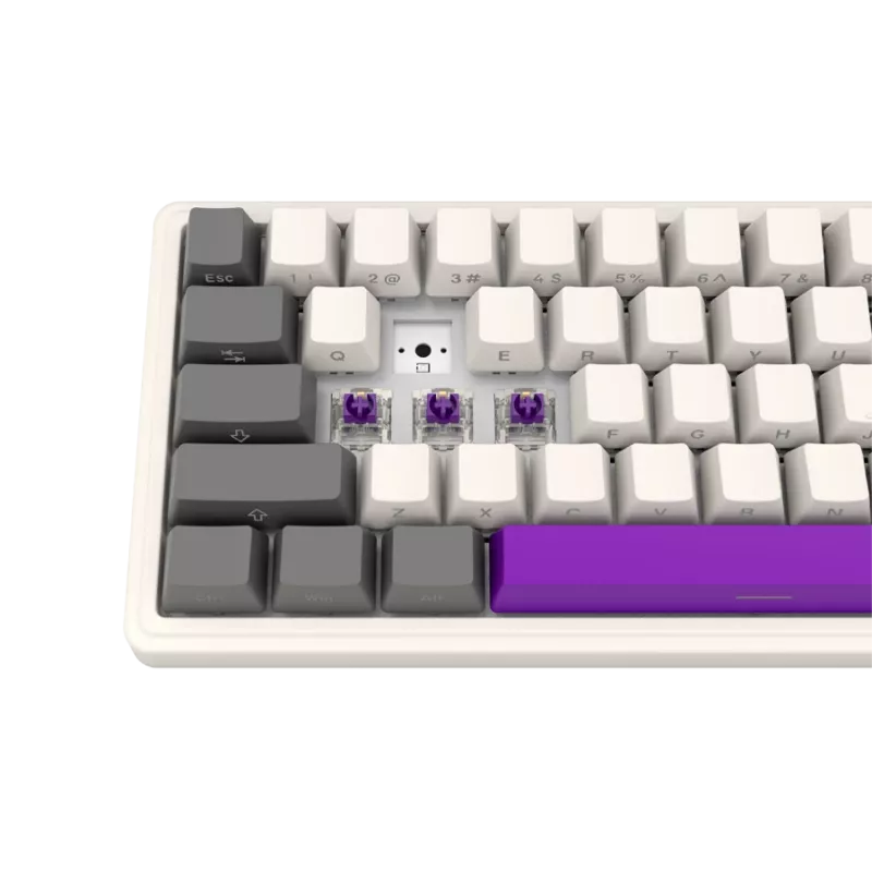 Teclado gaming mecánico inalámbrico LORGAR KBP70MW distribución 65% beige