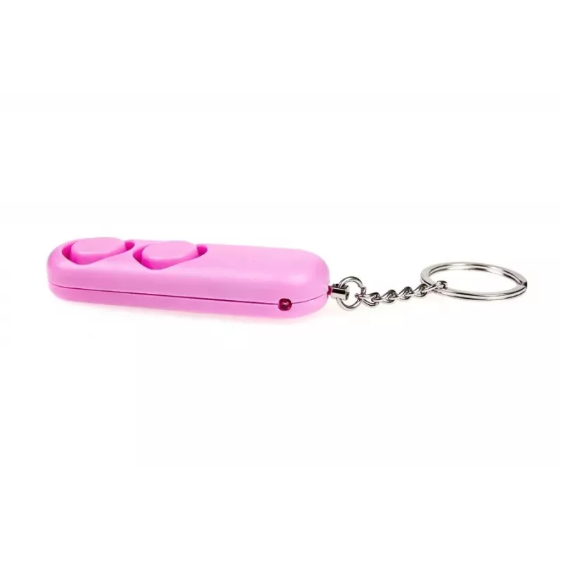 Alarma personal GUARD YC-001-PI 130 dB rosa dispositivo de seguridad compacto, pilas LR41, alcance 200 m