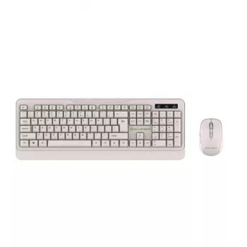 Conjunto de teclado y ratón inalámbrico Tellur TLL491171 con receptor nano USB, crema