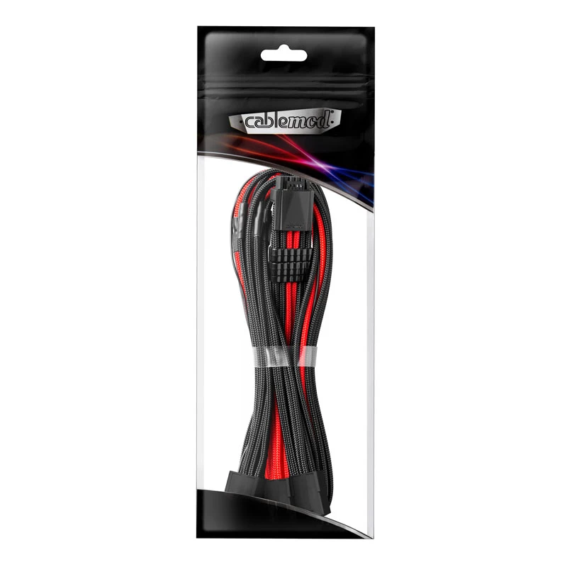 Cable CableMod PRO ModMesh 12VHPWR a 3x PCIe - 45 cm, negro/rojo