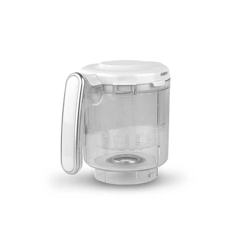 Robot de cocina para bebés neno Cibo 300 W, bol 0,3 L, cocción al vapor y triturado, calentamiento, gris/blanco