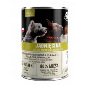 Comida húmeda para perros PetRepublic DOG 400 g, trocitos en salsa con cordero para perros pequeños y medianos