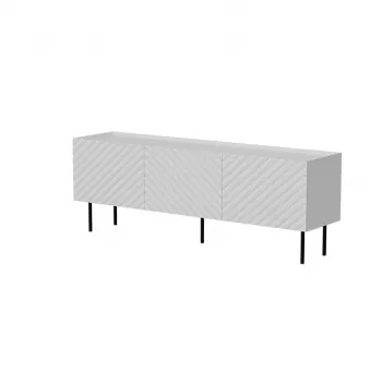 Mueble TV Cama LUCCA 3D 165×40×59 cm, blanco, parte superior de aglomerado