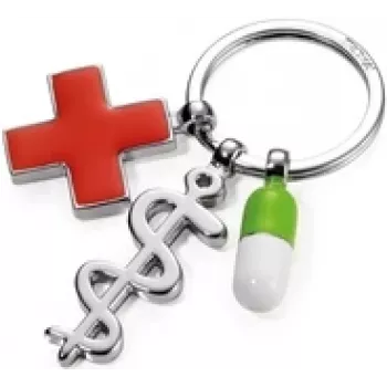 Llavero TROIKA GET WELL multicolor plateado metal 60mm