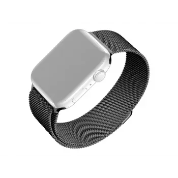 Correa de malla de repuesto para Apple Watch de FIXED — compatible con 42/44/45/46/49 mm (negra)