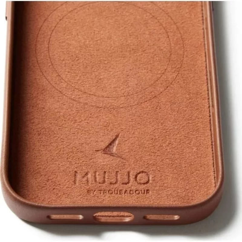 Mujjo Full Leder Case MagSafe funda para iPhone 17 Pro marrón