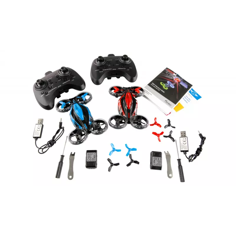 Dron Amewi FightStar Battle Bundle rojo y azul — modelo 25344, para uso interior/exterior, apto para niños a partir de 8 años