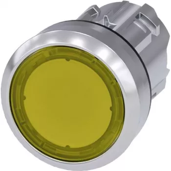 Pulsador Siemens accionador plano, aro frontal metálico, brillante amarillo SIRIUS ACT 3SU1051-0AB30-0AA0 1 ud. (3SU1051-0AB30-0AA0)