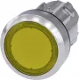 Pulsador Siemens accionador plano, aro frontal metálico, brillante amarillo SIRIUS ACT 3SU1051-0AB30-0AA0 1 ud. (3SU1051-0AB30-0AA0)
