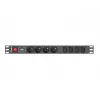 Lanberg PDU-04E04I-0200-IEC-BK PDU para rack 1U, 4x tipo E + 4x IEC C13, 10 A, 2 m, negro