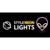 Lámpara de mesa MANTA SNL86PK Style Neon Lights UFO rosa – lámpara de neón decorativa en rosa