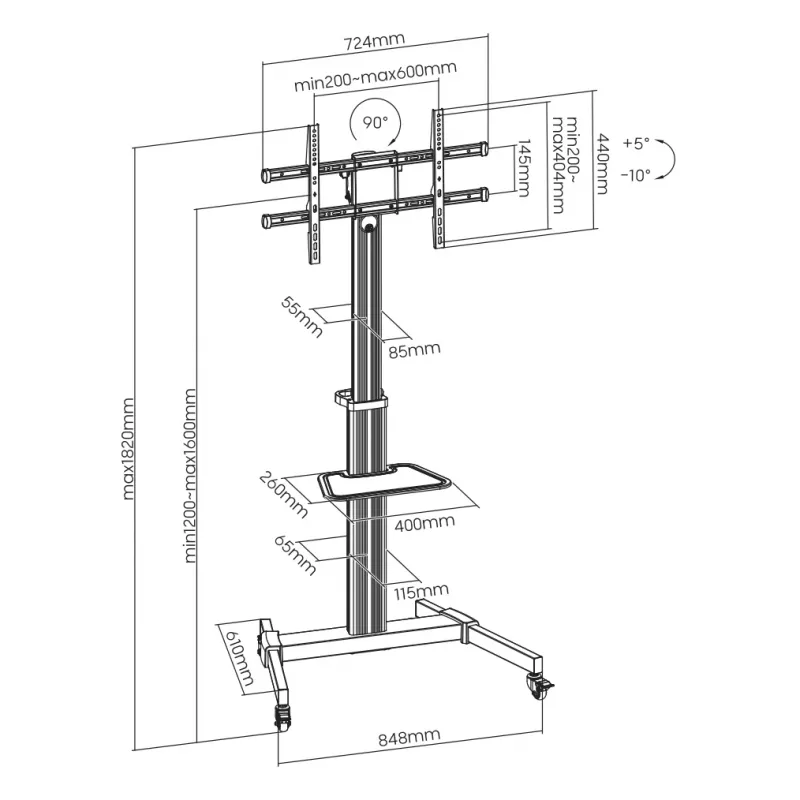 Soporte de pared para TV SBOX FS-444 para televisores de 37–86