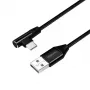 LogiLink - cable USB - USB-C (M) en ángulo a USB (M) recto - USB 2.0 - 5 V - 3 A - 1 m - negro