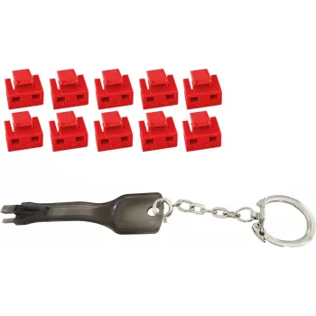 Bloqueador de puerto ShiverPeaks 08-01033 rojo RJ-45 con llave