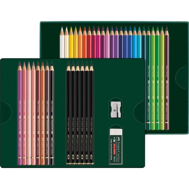 Set de lápices a base de aceite Faber-Castell Polychromos & Pitt Graphite Matt 38 uds. multicolor