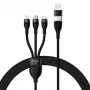 Cable USB Baseus CASS030101 1,2 m USB-A/USB-C USB-C/Micro-USB-B/Lightning negro