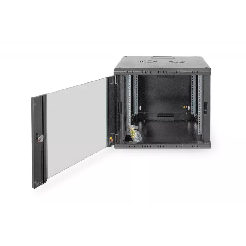 DIGITUS Professional Unique DN-19 09U-6/6-SW - armario - rack de red - apto para montaje en pared - negro, RAL 9005 - 9U - 48,3 cm (19) (DN-19 09U-6/6-SW)
