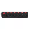 Alargador de corriente LogiLink LPS233 1,5 m 6 tomas de corriente para interior negro