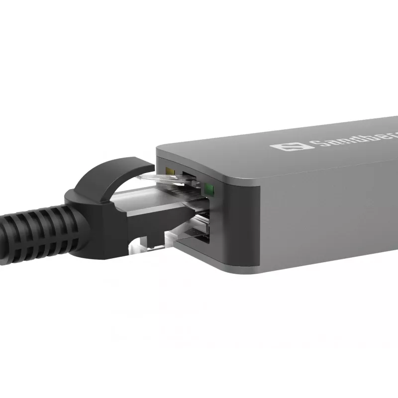 Adaptador USB-C/A SANDBERG 136-68 con puerto Ethernet RJ45 de 2,5 GbE