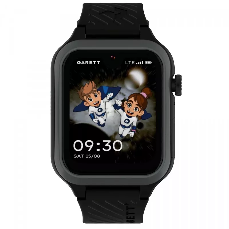 Smartwatch Garett Kids Essa 2 4G negra — reloj infantil con GPS y conectividad 4G