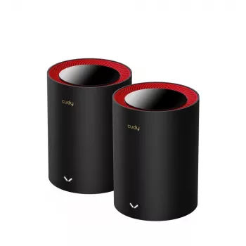 Cudy M3000 pack de 2 dual band (2,4 GHz / 5 GHz) Wi-Fi 6 (802.11ax) negro, rojo 1 interno
