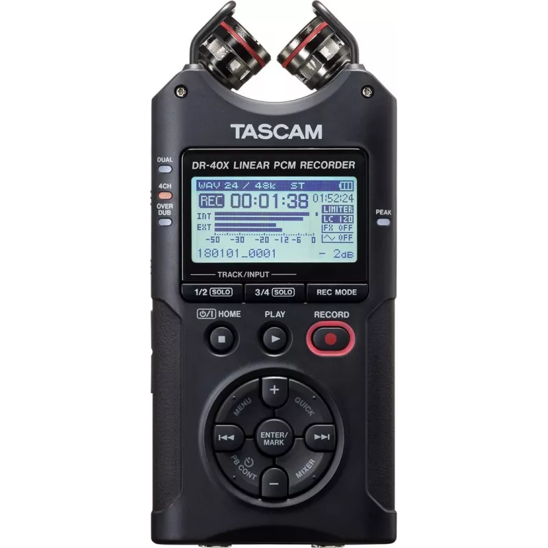 Tascam DR-40X - grabadora digital portátil con interfaz USB, grabación estéreo 2 x