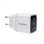 Cargador de pared Choetech PD6051 2x USB-C PD 35W GaN con pantalla - blanco