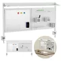Separador de escritorio ergo office ER-301 W – panel de acero de 1116 mm de ancho con pizarra magnética, blanco, carga máx. 10 kg