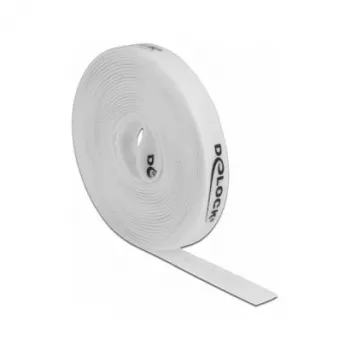 Cinta de montaje DeLOCK cinta de velcro en rollo L 5 m x An 15 mm blanca