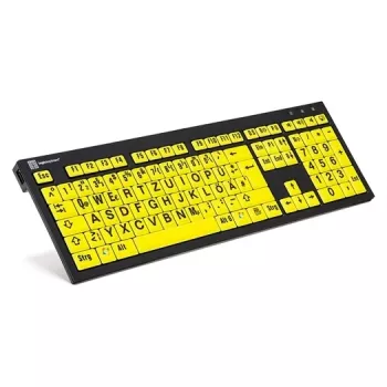 Logickeyboard XL Print NERO Office USB QWERTZ alemán negro amarillo