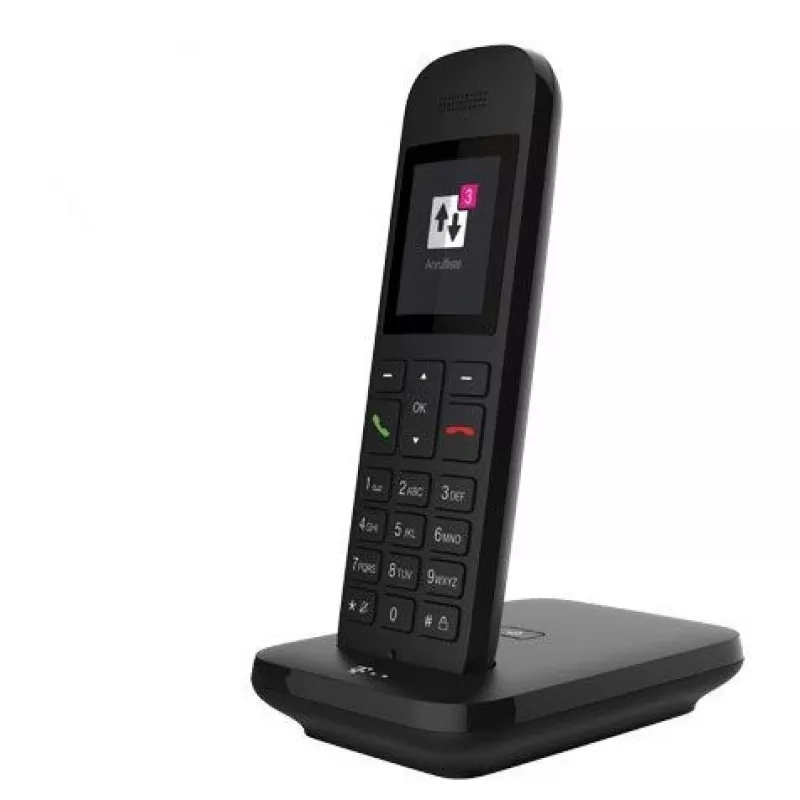 Telekom Sinus 12 teléfono inalámbrico DECT con identificación de llamada, negro