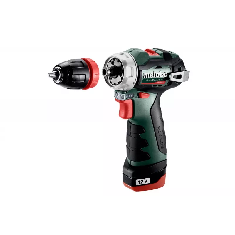 Metabo PowerMaxx BS BL Q 601749500 taladro atornillador a batería, 12V, 38 Nm, 2x 2,0 Ah