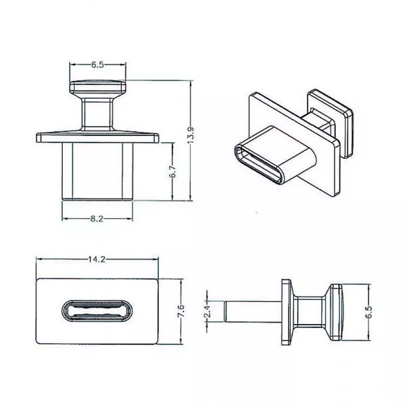 Tapa protectora de conector hembra USB Type-C DeLOCK 64015