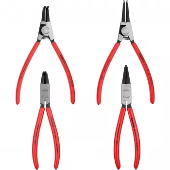 Knipex Juego de alicates para anillos de seguridad 4 piezas en bolsa enrollable 19-60mm