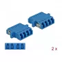 DeLOCK acoplador de fibra óptica LC Quad hembra a LC Quad hembra, Singlemode, azul, 2 uds.