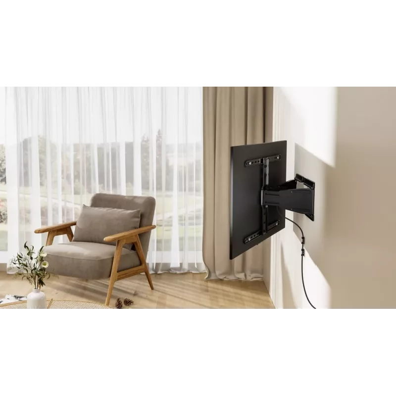 Soporte de pared para TV totalmente articulado GEMBIRD WM-90ST-02 para pantallas de 43–90 pulgadas, soporte articulado, VESA 100x200–600x400, capacidad de carga 50 kg