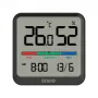 Savio CT-01/B sensor inalámbrico de temperatura y humedad para interior, LCD, reloj, fecha, soporte magnético, negro