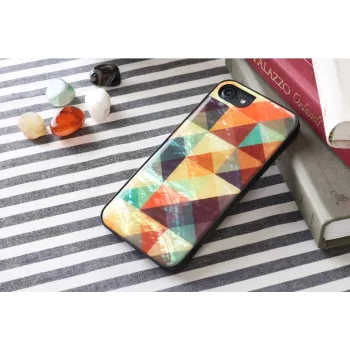Funda protectora iKins para Apple iPhone 8/7 — patrón de mosaico, negro
