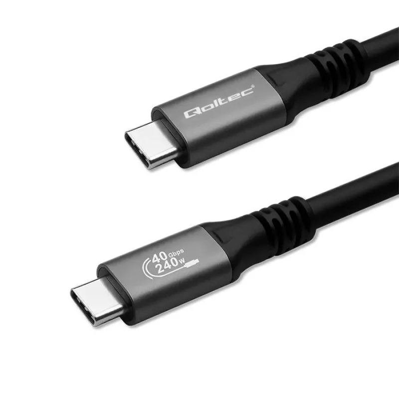 Cable USB-C QOLTEC USB4 240 W para Thunderbolt 3/4, 40 Gbit/s, alimentación 240 W