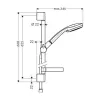 Conjunto de ducha Hansgrohe Croma 100 Vario 27772000 con barra de ducha de 65 cm y jabonera