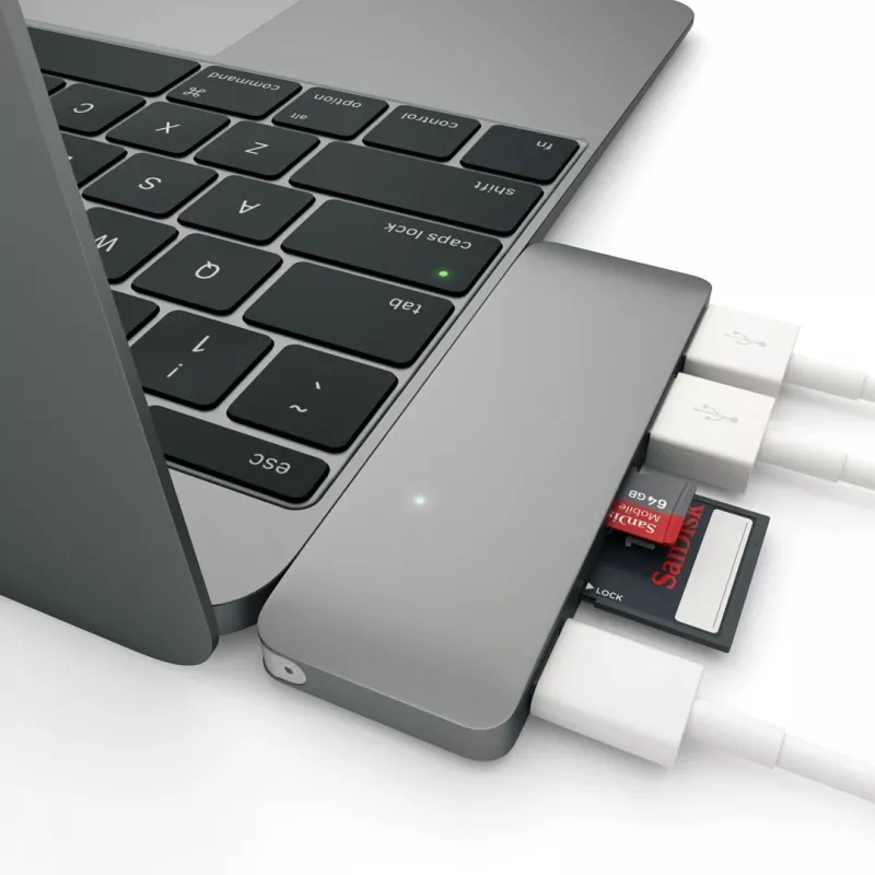 Satechi ST-TCUPM hub combinado 3 en 1 Type-C USB 3.0