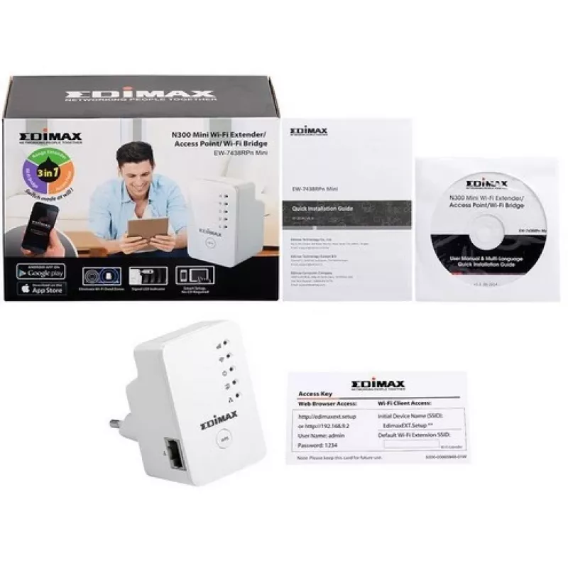 Extensor de rango Wi-Fi Edimax EW-7438RPN Mini