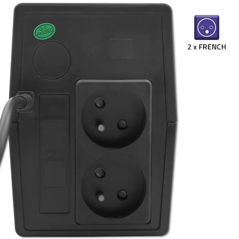 Qoltec 53772 SAI (sistema de alimentación ininterrumpida) line-interactive 0,65 kVA 360 W 1 salida AC