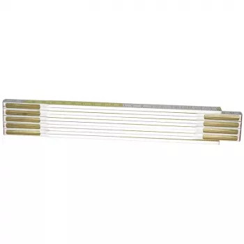 Metro plegable STANLEY 0-35-458, madera, 2 m, 17 mm de ancho, blanco/amarillo