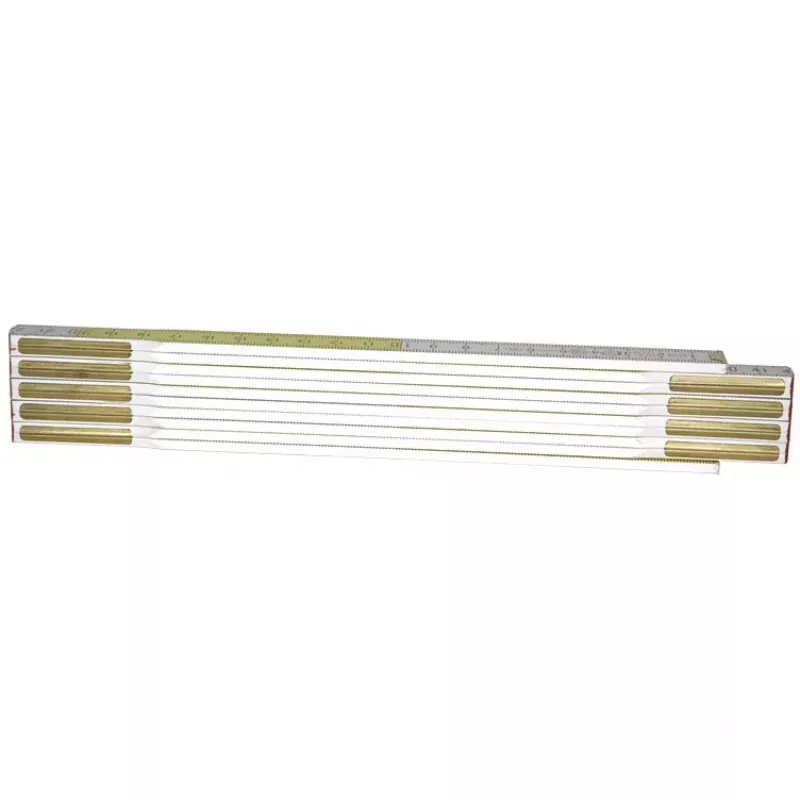 Metro plegable STANLEY 0-35-458, madera, 2 m, 17 mm de ancho, blanco/amarillo