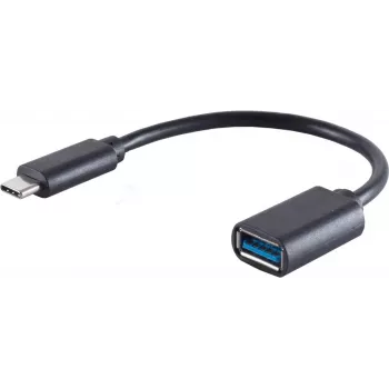 Cable USB S/CONN 13-30009 USB 3.2 Gen 1 0,1 m USB-C USB-A Negro