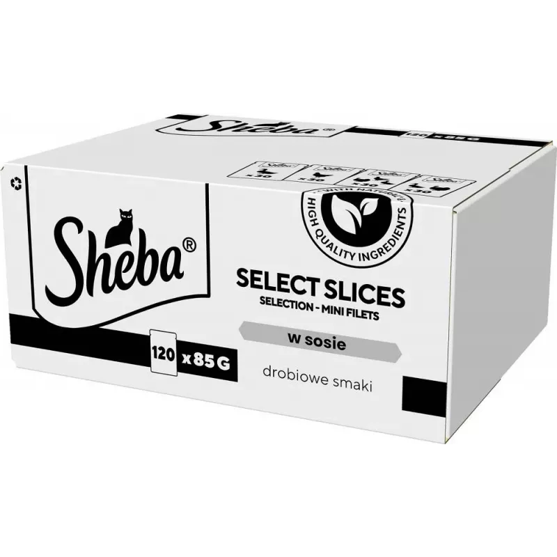 Sheba Select Slices sabores de ave en salsa, comida húmeda para gatos, 120 x 85 g