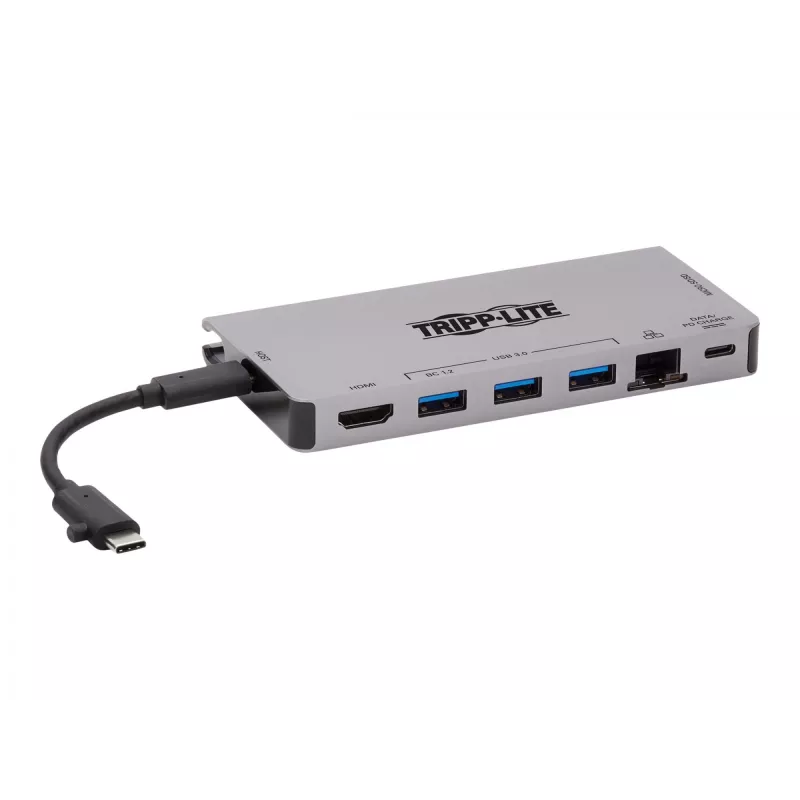 Dock USB-C - 4K HDMI, USB 3.2 Gen 1, hub USB-A, GbE, tarjeta de memoria, carga PD 100W, cable extraíble U442-DOCK5D-GY