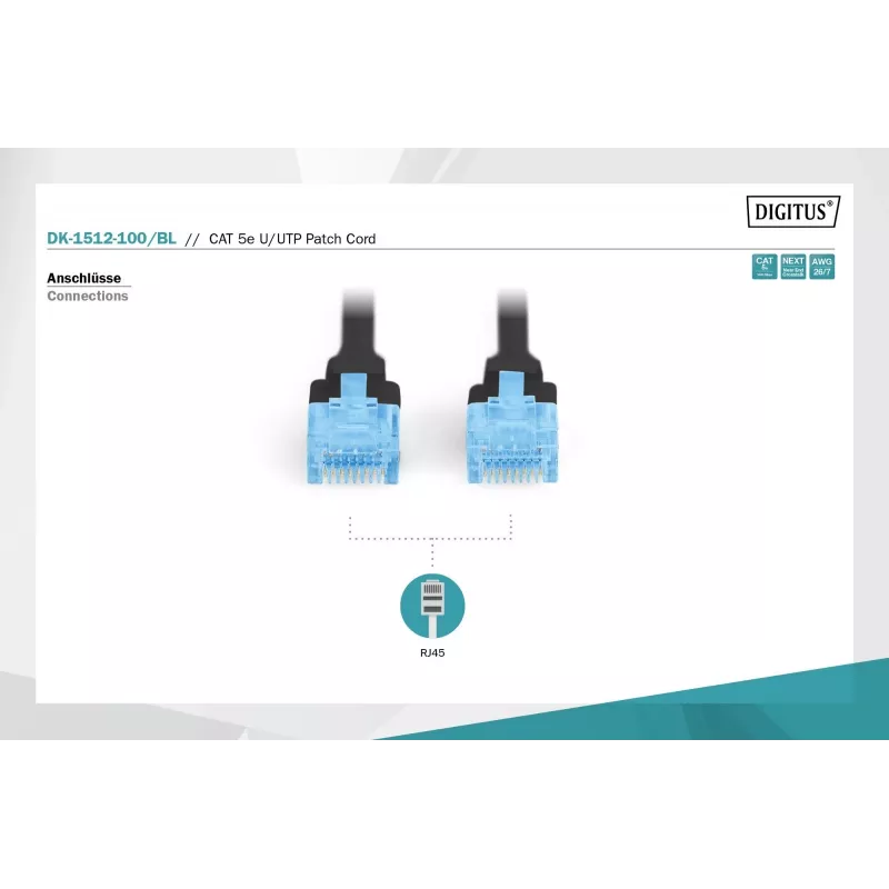 Latiguillo CAT 5e U-UTP 10 m negro