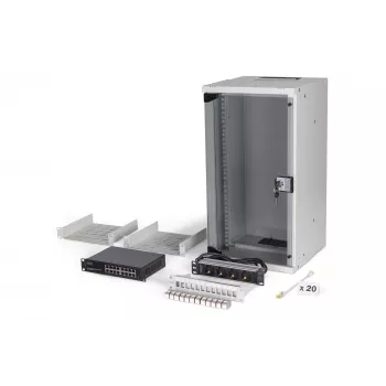 Armario de red de montaje en pared Digitus DN-49104-SET 12U 60 kg IP20 gris